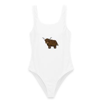 Scottish Highland Cattle - Frauen Badeanzug - Weiß - Vorne - AI Model Female 172 dark (172cm)