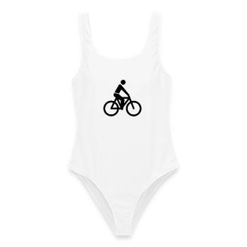 Fahrrad - Frauen Badeanzug - Weiß - Vorne - AI Model Female 172 dark (172cm)