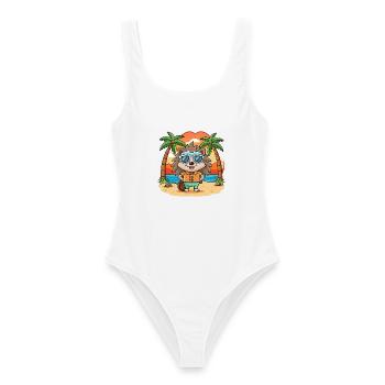 Hérisson Drôle Dessin Animé Plage De Plage Lunettes De Soleil - Maillot de bain femme - blanc - Devant - AI Model Female 172 dark (172cm)