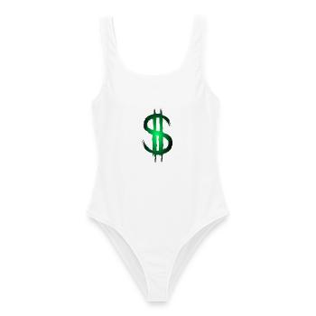 Dollarzeichen Dollar Geld Symbol - Frauen Badeanzug - Weiß - Vorne - AI Model Female 172 dark (172cm)