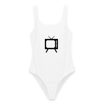 Fernseher Symbol - Frauen Badeanzug - Weiß - Vorne - AI Model Female 172 dark (172cm)