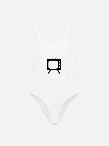 Fernseher Symbol - Frauen Badeanzug - Weiß