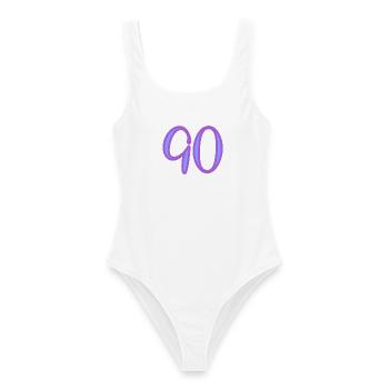 90 - Women's Swimsuit - white - Front - AI Model Female 172 dark (172cm)