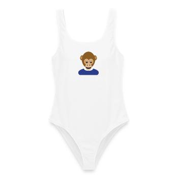 N7T Monkey #1 / NFT Style Affe / Neu - Frauen Badeanzug - Weiß - Vorne - AI Model Female 172 dark (172cm)