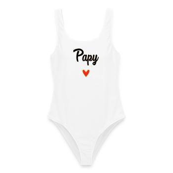 PAPY. PAPA. FÊTE DES PÈRES. BONNE FÊTE PAPA - Maillot de bain femme - blanc - Devant - AI Model Female 172 dark (172cm)