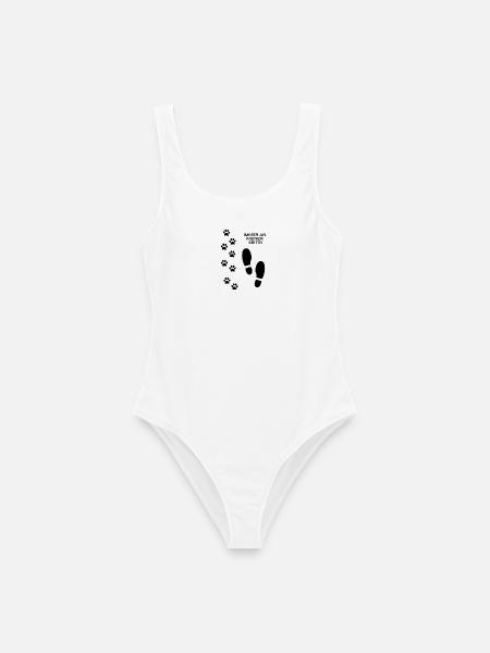 Immer an meiner Seite - Hundefan.Shop - Frauen Badeanzug - Weiß