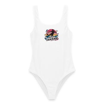 Sepak Takraw Spieler Fuß Volleyball Fußvolley - Frauen Badeanzug - Weiß - Vorne - AI Model Female 172 dark (172cm)