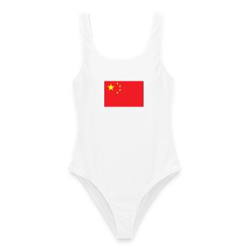 China - Frauen Badeanzug - Weiß - Vorne - AI Model Female 172 dark (172cm)