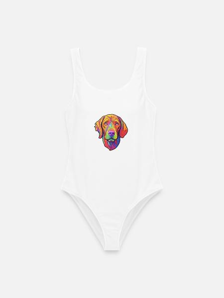 Drahthaarige Vizsla Hunderasse Cartoon Kawaii Illustration - Frauen Badeanzug - Weiß
