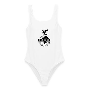 Furchtloser Parkour Stadtakrobat - Frauen Badeanzug - Weiß - Vorne - AI Model Female 172 dark (172cm)