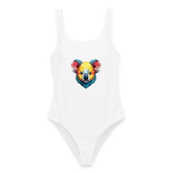 Koala Buntes Aquarell Tier Haustier Illustration - Frauen Badeanzug - Weiß - Vorne - AI Model Female 172 dark (172cm)
