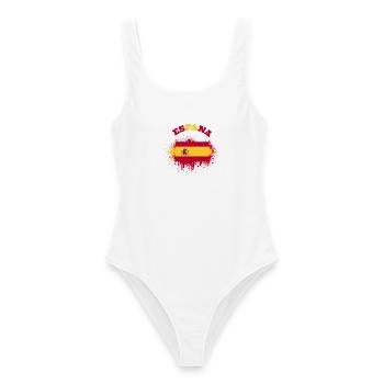 Espana Spanien spanische Fahne Flagge - Frauen Badeanzug - Weiß - Vorne - AI Model Female 172 dark (172cm)