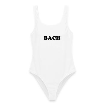 Johann Sebastian Bach T-Shirt lustiger Spruch - Frauen Badeanzug - Weiß - Vorne - AI Model Female 172 dark (172cm)