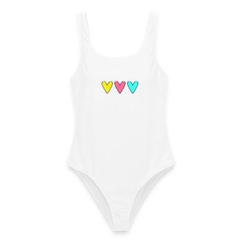 VALENTINSTAG. Junggesellinnenabschied. ICH LIEBE DICH. ICH LIEBE DICH. LIEBE - Frauen Badeanzug - Weiß - Vorne - AI Model Female 172 dark (172cm)