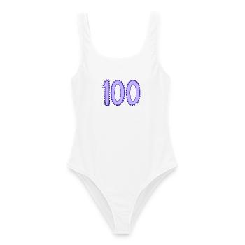 HAPPY BIRTHDAY. HAPPY BIRTHDAY. ANNIVERSARY. - Women's Swimsuit - white - Front - AI Model Female 172 dark (172cm)