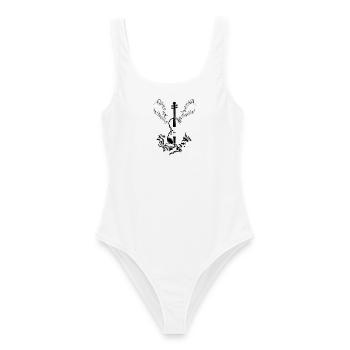 Musical Notes Music Musicians Clefs Sheet Music - Women's Swimsuit - white - Front - AI Model Female 172 dark (172cm)