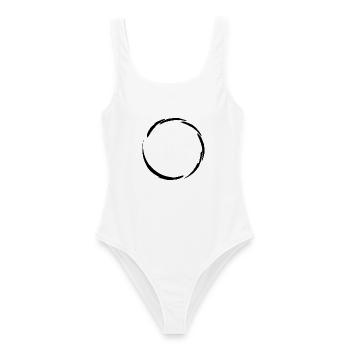 Kreis Symbol - Frauen Badeanzug - Weiß - Vorne - AI Model Female 172 dark (172cm)