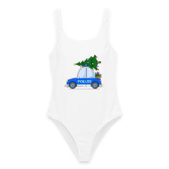 Noël en voiture de police - Maillot de bain femme - blanc - Devant - AI Model Female 172 dark (172cm)