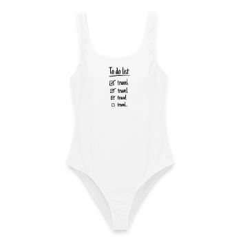Um Liste zu tun, reisen! - Frauen Badeanzug - Weiß - Vorne - AI Model Female 172 dark (172cm)