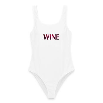 WINE - Frauen Badeanzug - Weiß - Vorne - AI Model Female 172 dark (172cm)