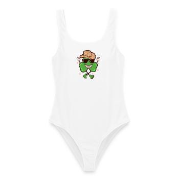 Ein glücklicher Cowboy Retro St Patty s Day - Frauen Badeanzug - Weiß - Vorne - AI Model Female 172 dark (172cm)