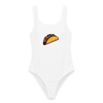 Tacos - Frauen Badeanzug - Weiß - Vorne - AI Model Female 172 dark (172cm)