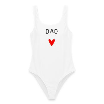 DAD. - DAD. VATERTAG. - Gute Nacht, Dad. - Frauen Badeanzug - Weiß - Vorne - AI Model Female 172 dark (172cm)