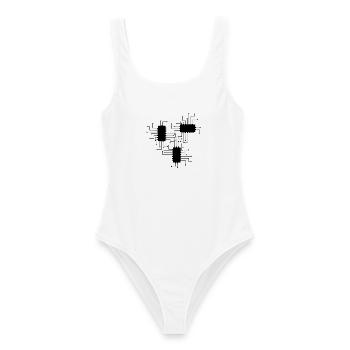 electrician electrical electronics occupation voltage CPU - Women's Swimsuit - white - Front - AI Model Female 172 dark (172cm)