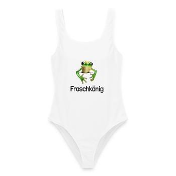 Froschkönig - Frosch mit Krone - Frauen Badeanzug - Weiß - Vorne - AI Model Female 172 dark (172cm)