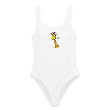 Süße Giraffe - Frauen Badeanzug - Weiß - Vorne - AI Model Female 172 dark (172cm)