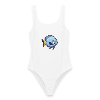 Kaiser Kaiserfisch Cartoon Kawaii Illustration - Frauen Badeanzug - Weiß - Vorne - AI Model Female 172 dark (172cm)