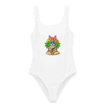 Lunettes de soleil de plage d’été de dessin animé de lapin drôle - Maillot de bain femme - blanc - Devant - AI Model Female 172 dark (172cm)