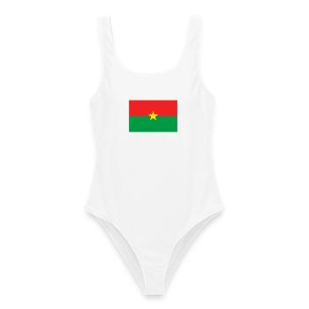 Burkina pectorisch - Frauen Badeanzug - Weiß - Vorne - AI Model Female 172 dark (172cm)