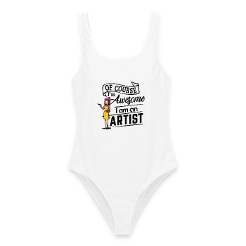 Of course I'm awesome, I am an Artist - Frauen Badeanzug - Weiß - Vorne - AI Model Female 172 dark (172cm)