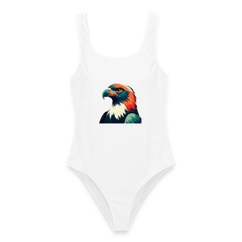 Hawk Cartoon Character Colorful Pet Animal - Women's Swimsuit - white - Front - AI Model Female 172 dark (172cm)