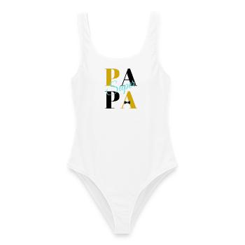 Super Papa - Frauen Badeanzug - Weiß - Vorne - AI Model Female 172 dark (172cm)