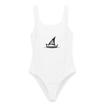 Viking Ship Triskel Sail - Women's Swimsuit - white - Front - AI Model Female 172 dark (172cm)
