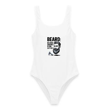 BEARD: Weil Rasieren etwas für Aufsteiger ist - Frauen Badeanzug - Weiß - Vorne - AI Model Female 172 dark (172cm)