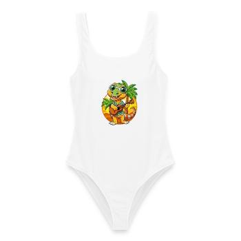 Funny Snake Summer Beach Sunglasses Hawaiian - Women's Swimsuit - white - Front - AI Model Female 172 dark (172cm)