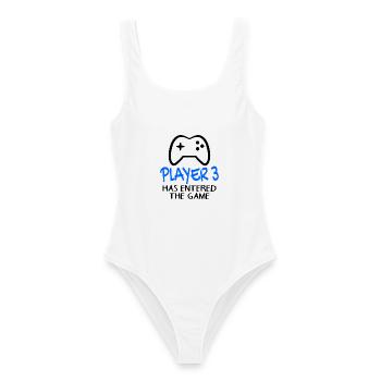 Player 3 has entered the game - Birth Pregnant - Women's Swimsuit - white - Front - AI Model Female 172 dark (172cm)