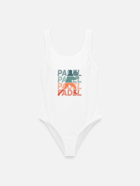 Padel-Tennis Herren Padel Padelspieler - Frauen Badeanzug - Weiß
