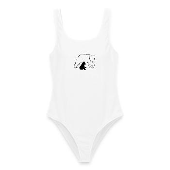 Bär Bären Braunbär Mutter Baby Natur Wald Liebe - Frauen Badeanzug - Weiß - Vorne - AI Model Female 172 dark (172cm)