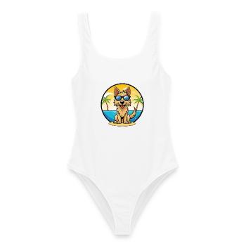 Berger Picard Dog Breed Cartoon Sunglasses Beach - Women's Swimsuit - white - Front - AI Model Female 172 dark (172cm)