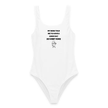 Quitting time - Women's Swimsuit - white - Front - AI Model Female 172 dark (172cm)