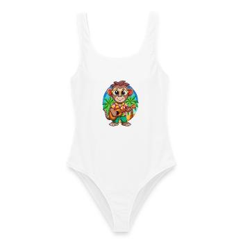 Lunettes de soleil de plage d’été de dessin animé de singe drôle - Maillot de bain femme - blanc - Devant - AI Model Female 172 dark (172cm)