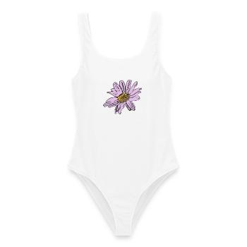 Blume pastell Blume Blumen pastell Blumen flieder - Frauen Badeanzug - Weiß - Vorne - AI Model Female 172 dark (172cm)