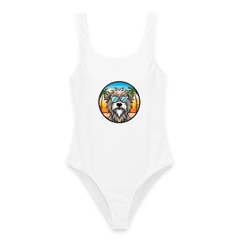 Lunettes de soleil Bergamasco Shepherd Dog Breed Cartoon - Maillot de bain femme - blanc - Devant - AI Model Female 172 dark (172cm)