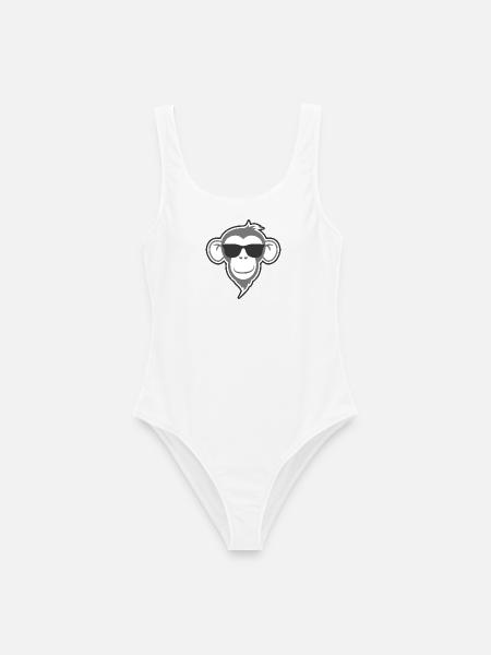 Fränky der Affe - Cooler Affe mit Sonnenbrille - Frauen Badeanzug - Weiß