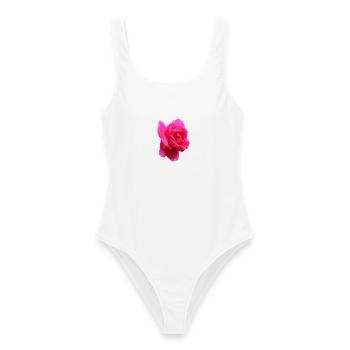 rosa Rose - Frauen Badeanzug - Weiß - Vorne - AI Model Female 172 dark (172cm)