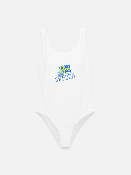 Schweden Sverige Sweden - Frauen Badeanzug - Weiß
